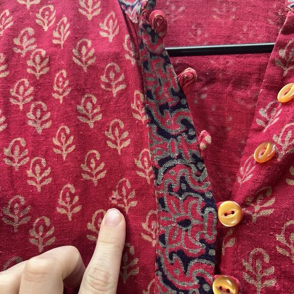 Vintage Sundeep Boho Dress 60s 70s Indian Peasant Hippie Prairie Woodstock XS/S - Picture 7 of 14